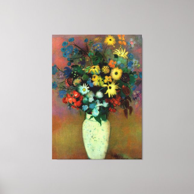 Odilon Redon's Vase mit Blume (1914) Leinwanddruck (Vorderseite)