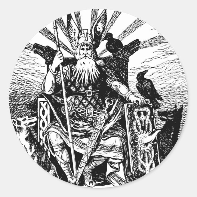 odin-14 runder aufkleber (Vorderseite)