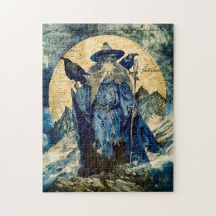 Odin der Einäugige mit seinen zwei Raben