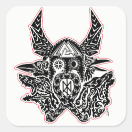 Odin - Emblem-Aufkleber Quadratischer Aufkleber