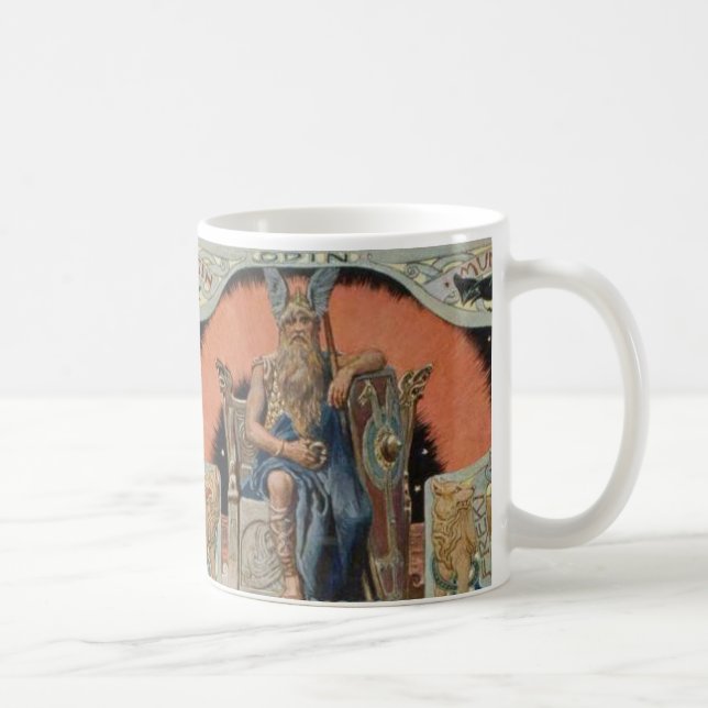 Odin mit Huginn und Muninn Tasse (Rechts)