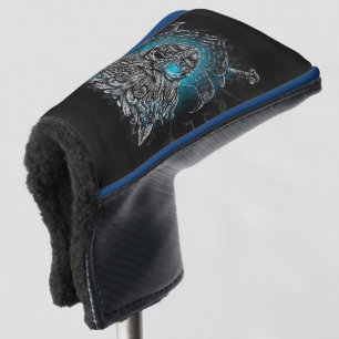 Odin mit Raben und Schwertern Viking Mythology blu Golf Headcover