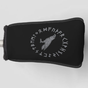 Odin Rabe Krähe Wikinger Mythologie Runen runisch Golf Headcover