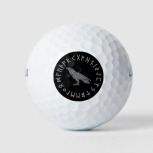 Odin-Rabe-Krähe-Wikinger-Mythologie Runen runisch Golfball
