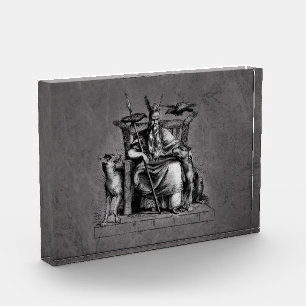 Odin Raben auf seinem Steinthron Wikinger-Mytholog Fotoblock