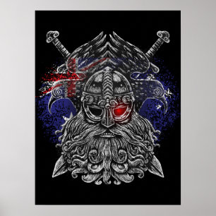 Odin-Raben-Schwerter Wikinger-Mythologie Australie Poster
