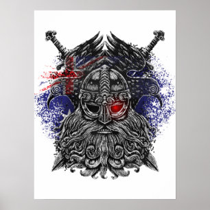 Odin-Raben-Schwerter Wikinger-Mythologie Australie Poster