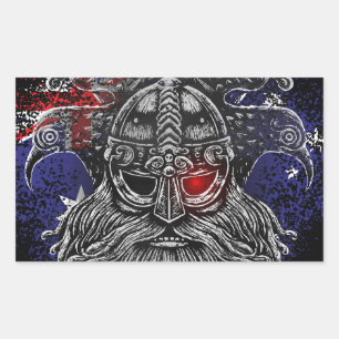 Odin-Raben-Schwerter Wikinger-Mythologie Australie Rechteckiger Aufkleber
