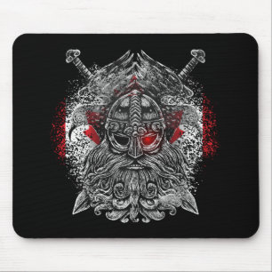Odin-Raben-Schwerter Wikinger-Mythologie Kanada-Fl Mousepad