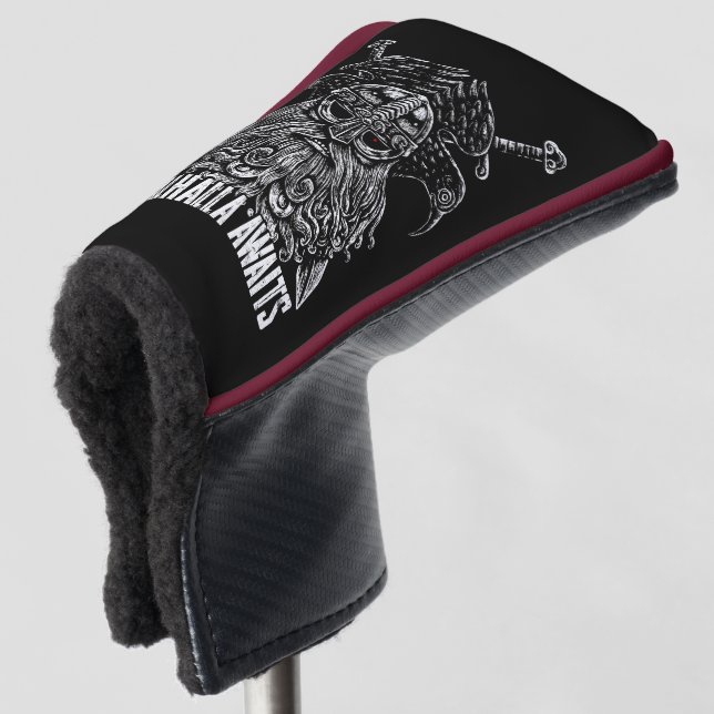 Odin Raben Viking-Mythologie Walhall erwartet Golf Headcover (3/4 Vorderseite)