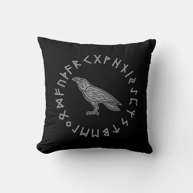 Odin Raven Crow Viking Mythology läuft rundum Kissen (Vorderseite)