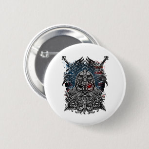 Odin ravens and Schwerter Viking Mythology USA fla Button