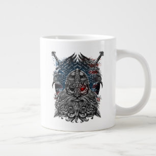 Odin ravens and Schwerter Viking Mythology USA fla Jumbo-Tasse