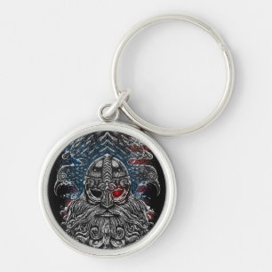 Odin ravens and Schwerter Viking Mythology USA fla Schlüsselanhänger
