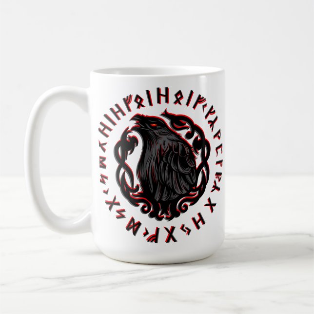 Odin Ravens Huginn Muninn VEGVISIR Kaffeetasse (Links)