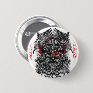 Odin ravens Schwerter Viking Mythology Kanada Flag Button