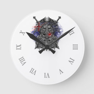 Odin ravens swords Viking Mythology Australia flag Runde Wanduhr