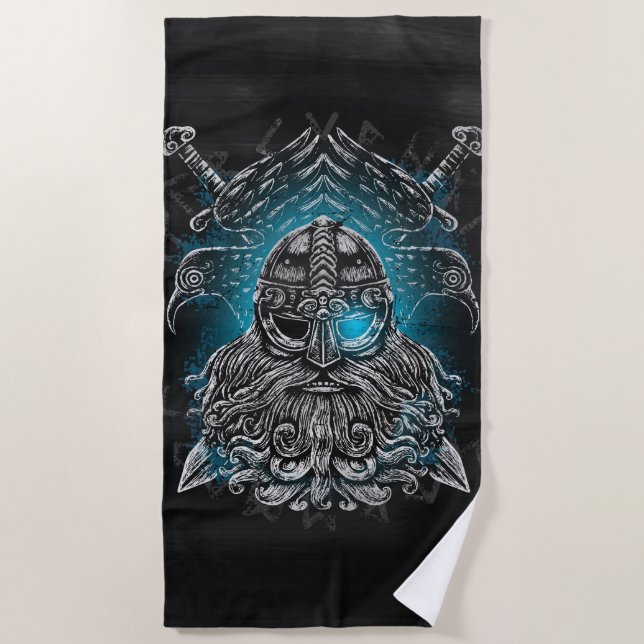 Odin ravens Viking Mythology Valhalla erwartet Strandtuch (Vorderseite)