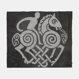 Odin Riding Sleipnir - Norse Mythology Viking Art Fleecedecke