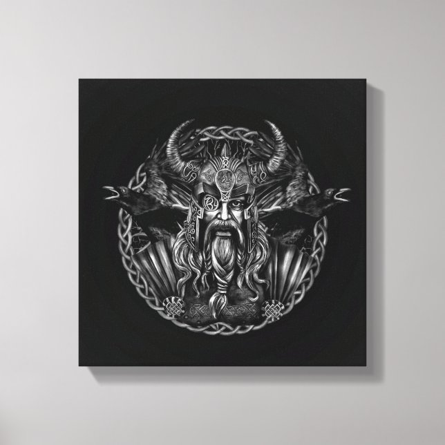 Odin und seine ravens Huginn und Muninn Leinwanddruck (Vorderseite)