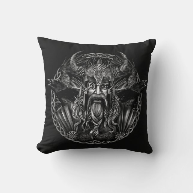 Odin und seins ravens Huginn und Muninn Kissen (Vorderseite)