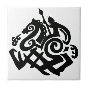 Odin und Sleipnir Fliese