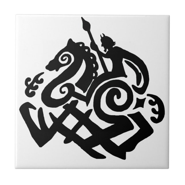 Odin und Sleipnir Fliese (Vorderseite)