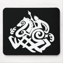 Odin und sleipnir Silhouette Mousepad