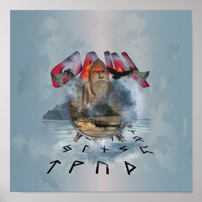 Odin Viking Norse God Poster (Vorne)