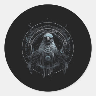 Odin's Bird North Valhalla Norse Mythology Runder Aufkleber