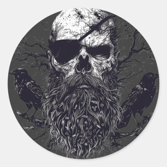 Odins Flüstern: Viking Spirit Invocation Runder Aufkleber (Vorderseite)