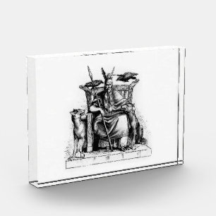 Odins Raben auf seinem steinernen Thron Wikinger-M Fotoblock