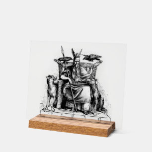 Odins Raben auf steinernem Thron Wikinger-Mytholog Acrylschild
