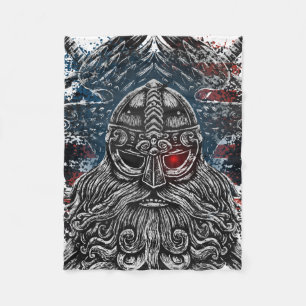 Odins Raben und Schwerter Wikinger-Mythologie USA- Fleecedecke