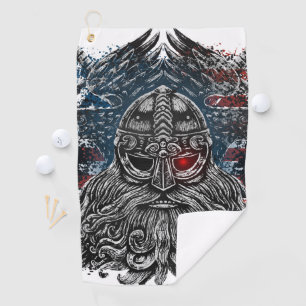 Odins Raben und Schwerter Wikinger-Mythologie USA- Golfhandtuch