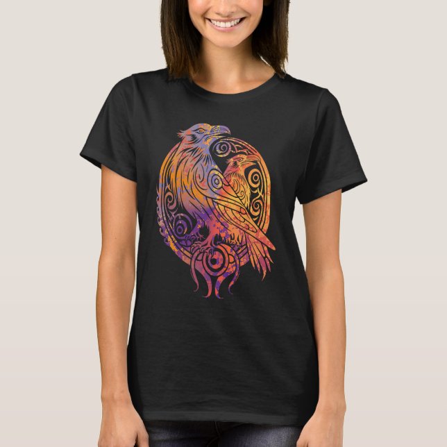 Odins Raven Norse Mythology Viking Birds Celtic Kn T-Shirt (Vorderseite)