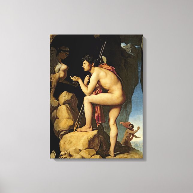 Ödipus und die Sphinx, 1808 Leinwanddruck (Vorderseite)