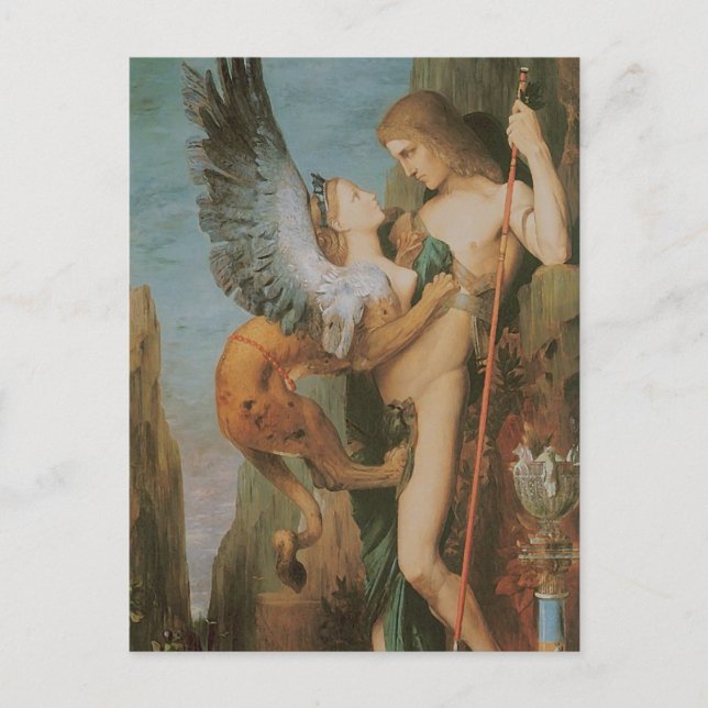 Ödipus und Sphinx Postkarte (Vorderseite)