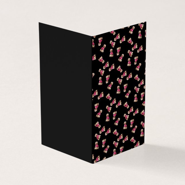 Odles of Poodles (rosa auf schwarz) (Vorderseite)