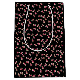 Odles of Poodles (rosa auf schwarz) Mittlere Geschenktüte