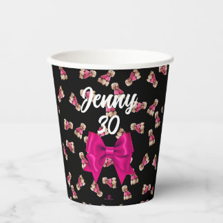 Odles of Poodles (rosa auf schwarz) Party Pappbecher