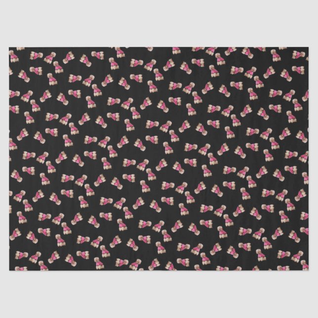Odles of Poodles (rosa auf schwarz) Seidenpapier (Vorderseite)