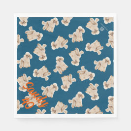 Odles of Poodles (weiß auf blau) Party Neapel Serviette