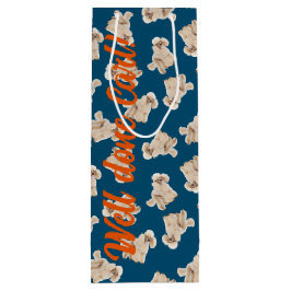 Odles of Poodles (weiß auf blau) Personalisiert Geschenktüte Für Weinflaschen