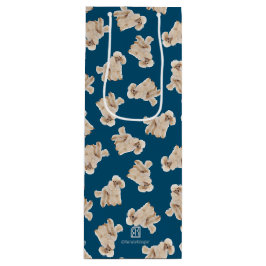 Odles of Poodles (weiß auf blau) Personalisiert Geschenktüte Für Weinflaschen