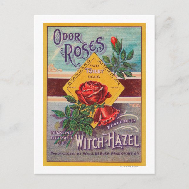 Odor Rose Hexenhazel LabelFrankfort, NY Postkarte (Vorderseite)