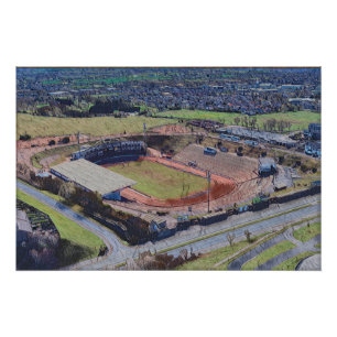 Odsal-Stadion, Bradford Luftbild Kunst Poster