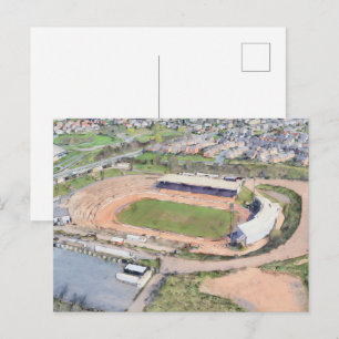 Odsal-Stadion, Bradford Luftbild Kunst Postkarte