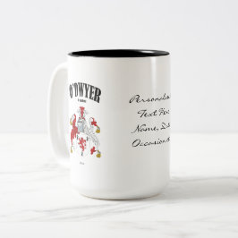 O'Dwyer Familienwappen, Übersetzung und Bedeutung Zweifarbige Tasse