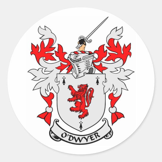O'DWYER-Wappen Runder Aufkleber (Vorderseite)